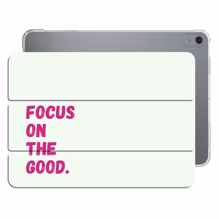 iPad hoes - Focus on the good - Beige - Roze — 1