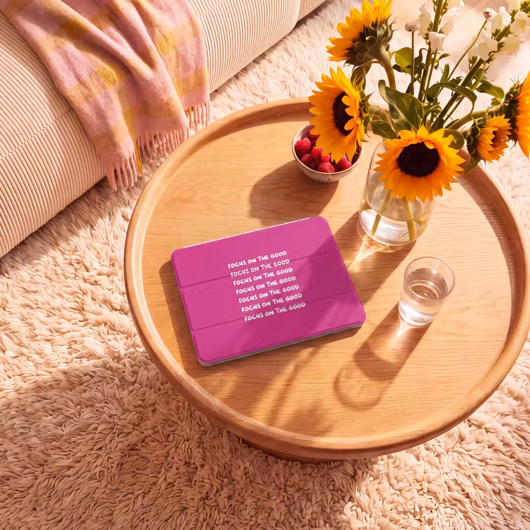 iPad hoes - Focus on the good - Roze - wit — 2