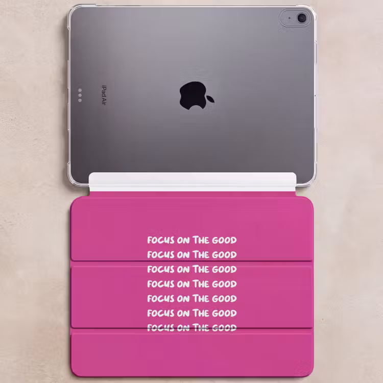 iPad hoes - Focus on the good - Roze - wit — 6