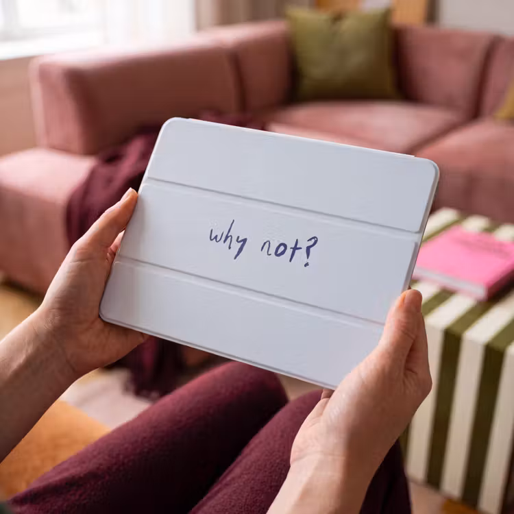 iPad hoes - Why not - Blauw - Donker blauw - Quote — 4