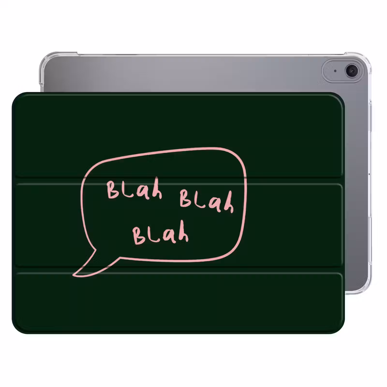 iPad hoes - Tekstwolkje - Donkergroen - BLAH BLAH BLAH — 1