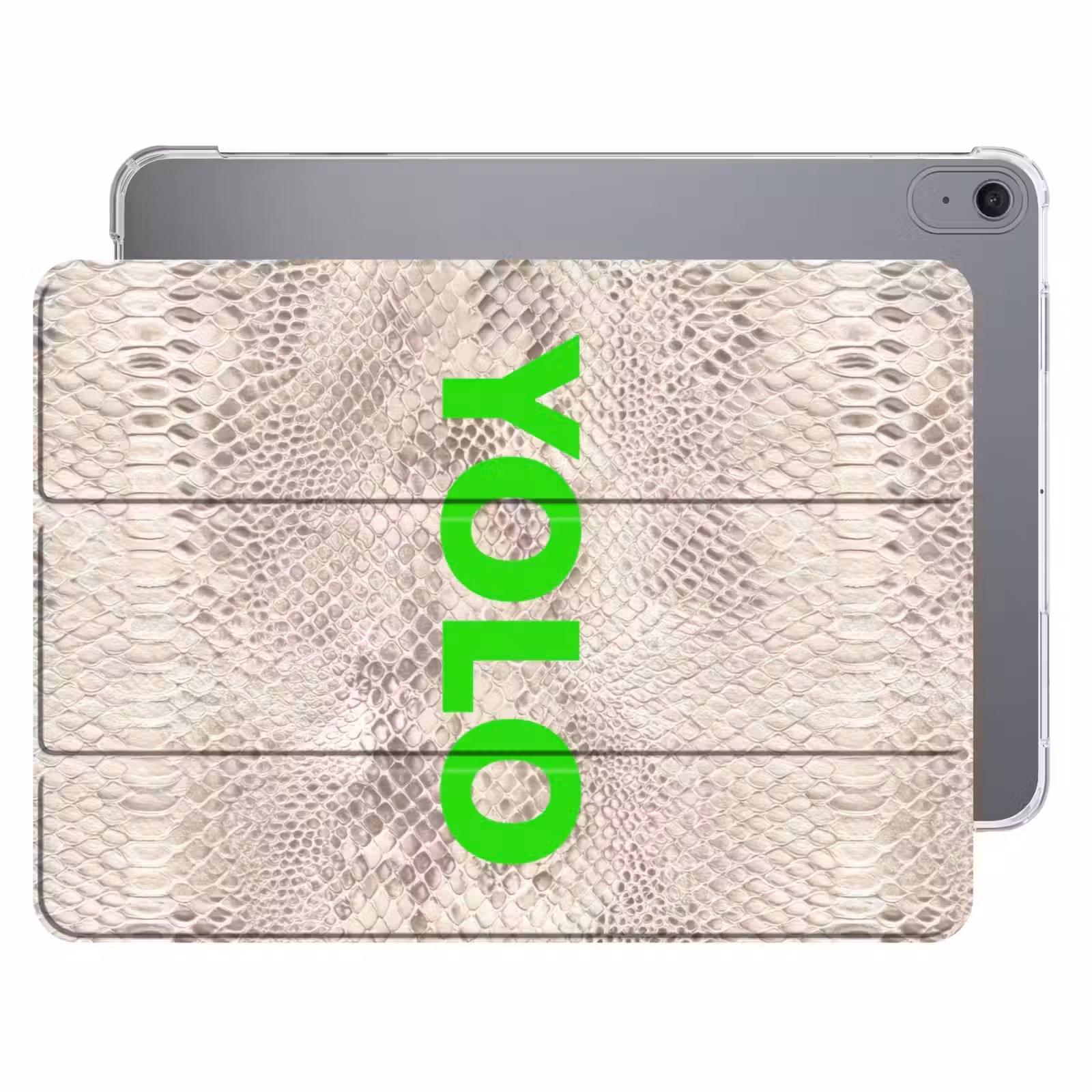 iPad hoes - YOLO - Groen - Neon - Slangenprnt — 1