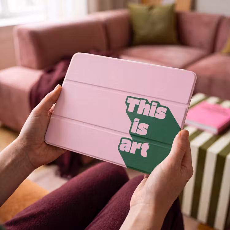 iPad hoes - Groen - Tekst - This is art - Roze — 4