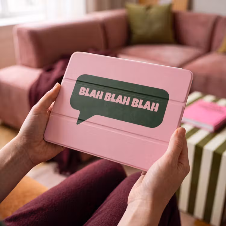 iPad hoes - Roze - Tekstwolk - Groen - BLAH BLAH BLAH — 4