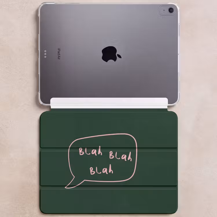 iPad hoes - Tekstwolkje - Donkergroen - BLAH BLAH BLAH — 6