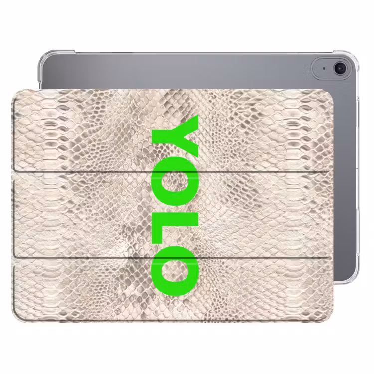 iPad hoes - YOLO - Groen - Neon - Slangenprnt — 1
