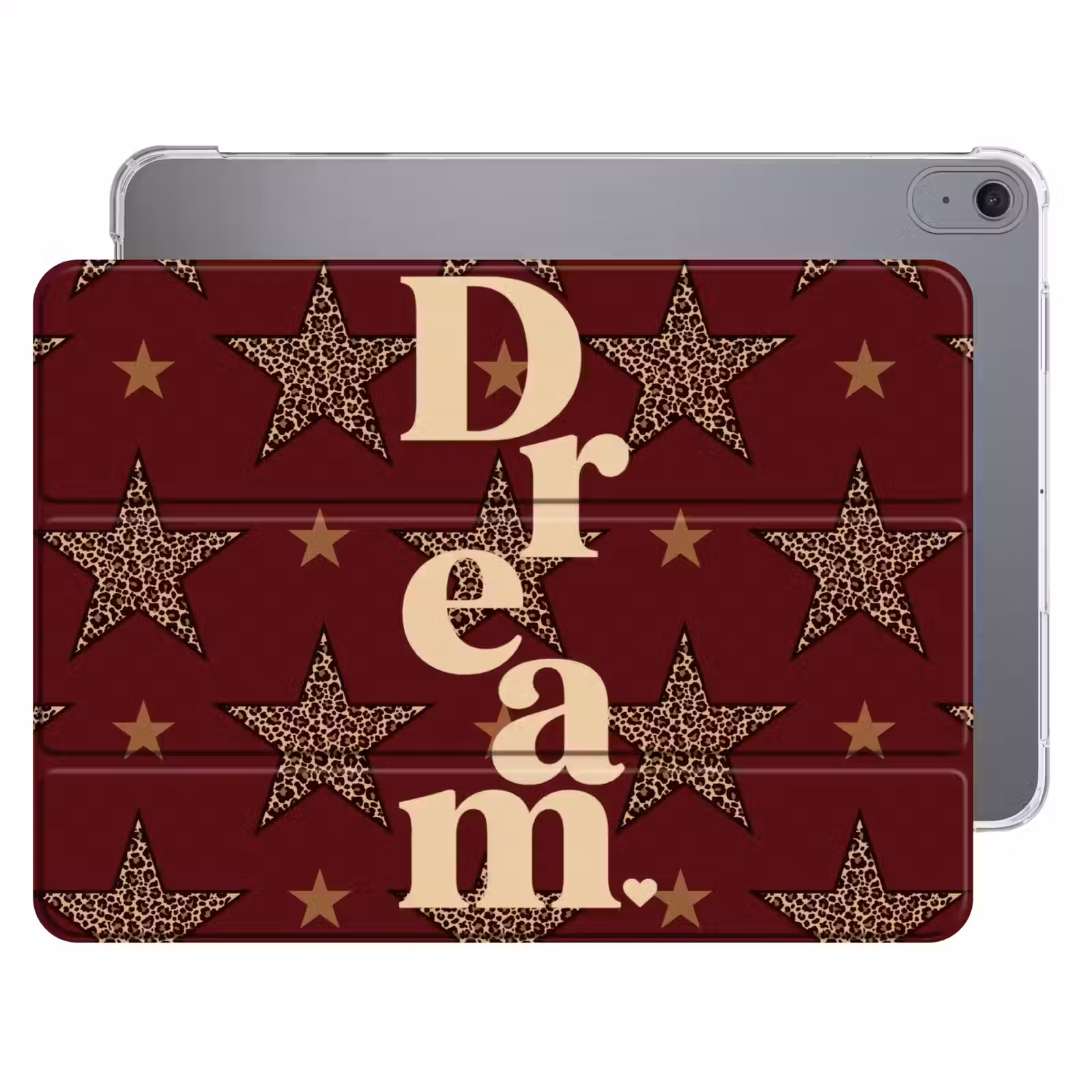 iPad hoes - Sterren - Luipaardprint - Dream - Bordeaux — 1
