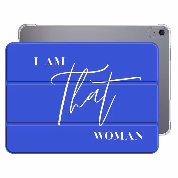 iPad hoes - Blauw - I am that woman - Sierlijk - Minimalistisch — 1