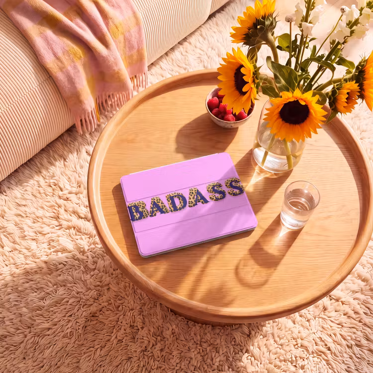 iPad hoes - Felroze - Badass - Panterprint - Schaduw — 2