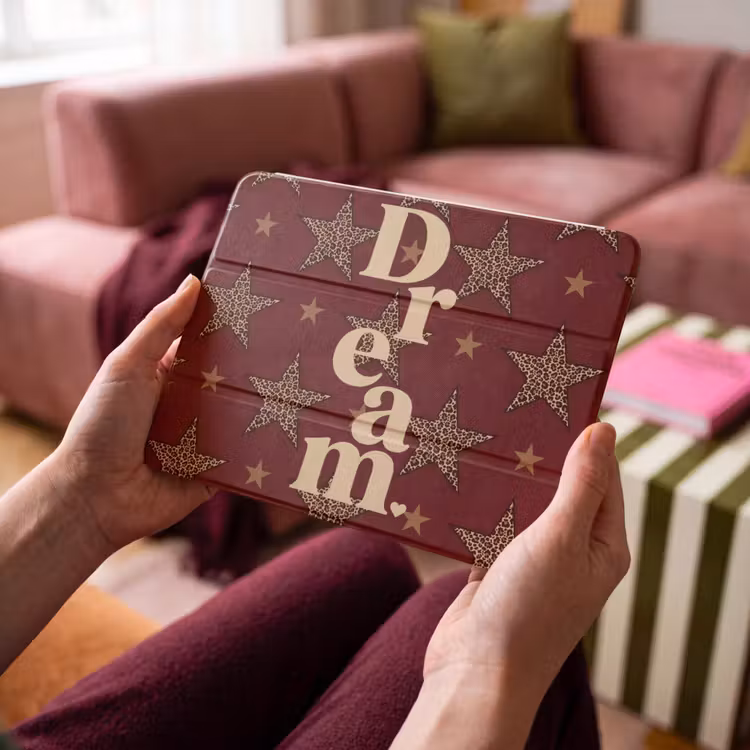 iPad hoes - Sterren - Luipaardprint - Dream - Bordeaux — 4