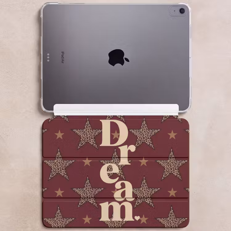 iPad hoes - Sterren - Luipaardprint - Dream - Bordeaux — 6