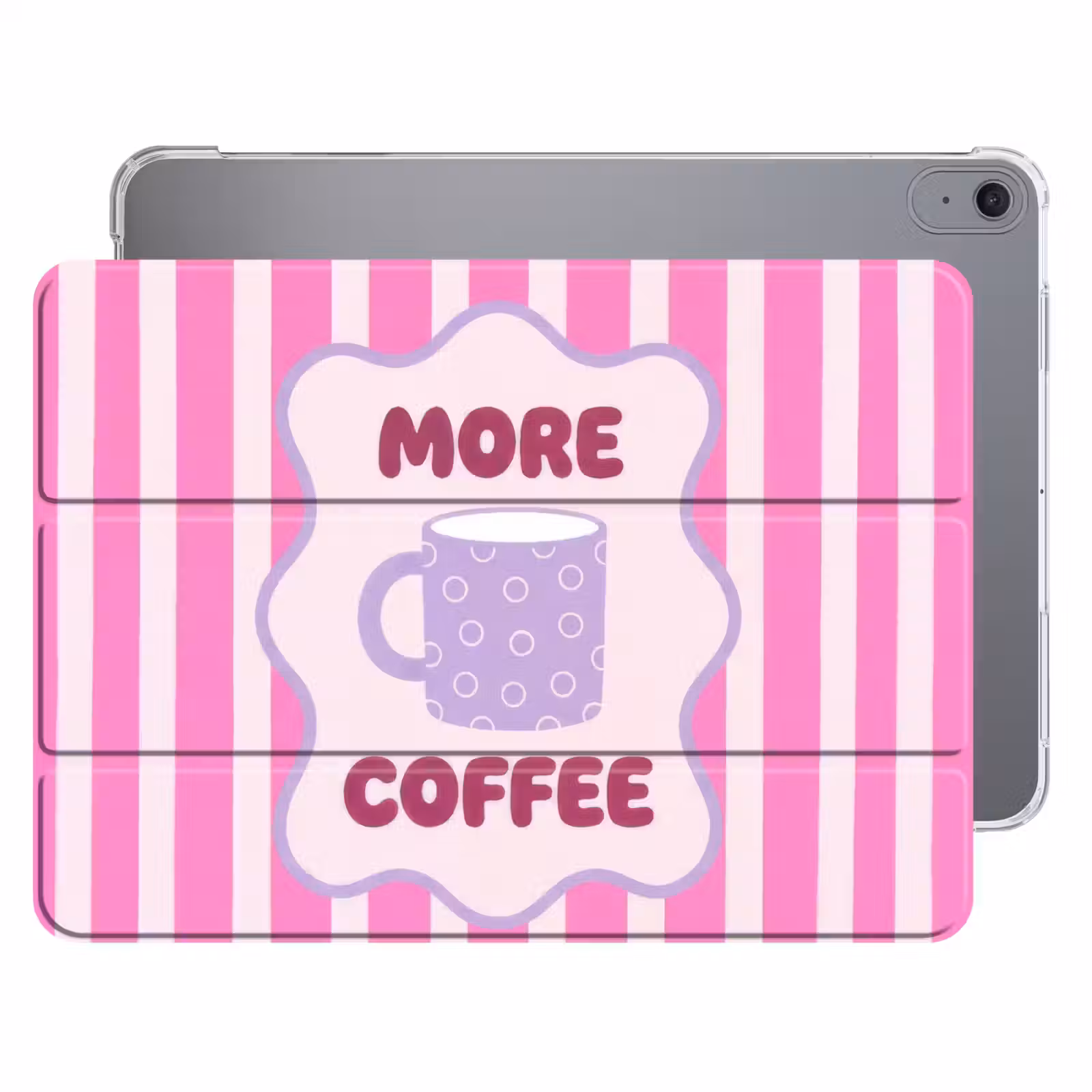 iPad hoes - More coffee - Roze - Paars - Strepen - Mok — 1