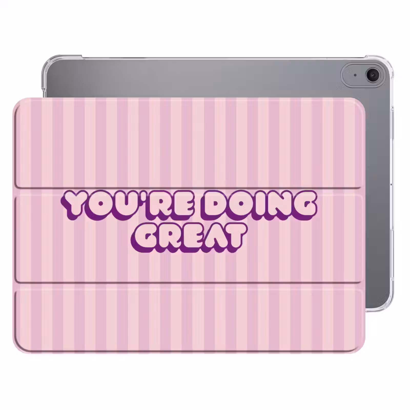 iPad hoes - Paars - Strepen - You're doing great - Schaduw — 1