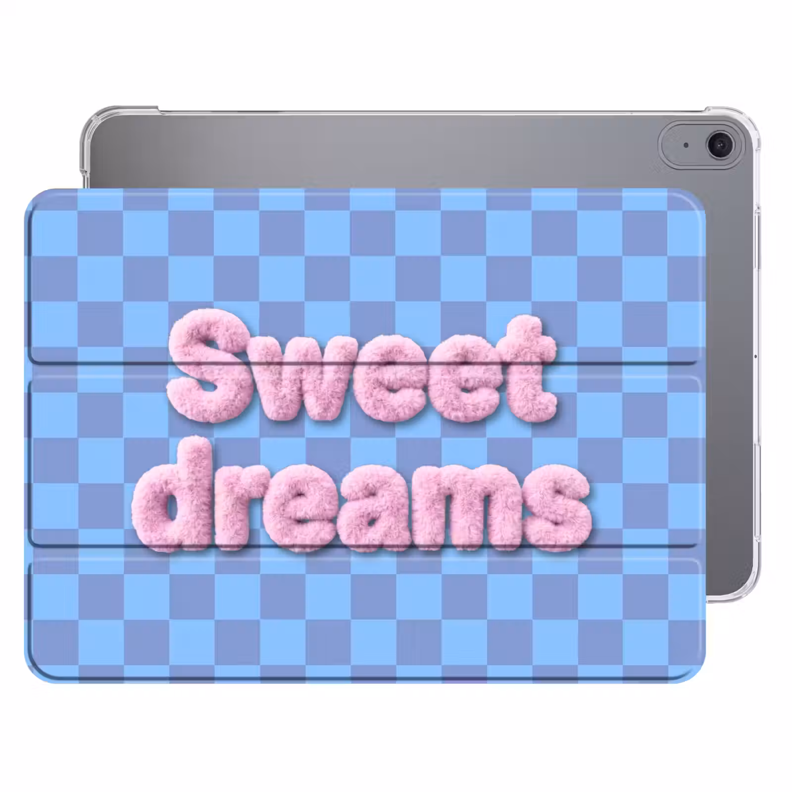 iPad hoes - Sweet dreams - Vierkanten - Roze - Blauw — 1