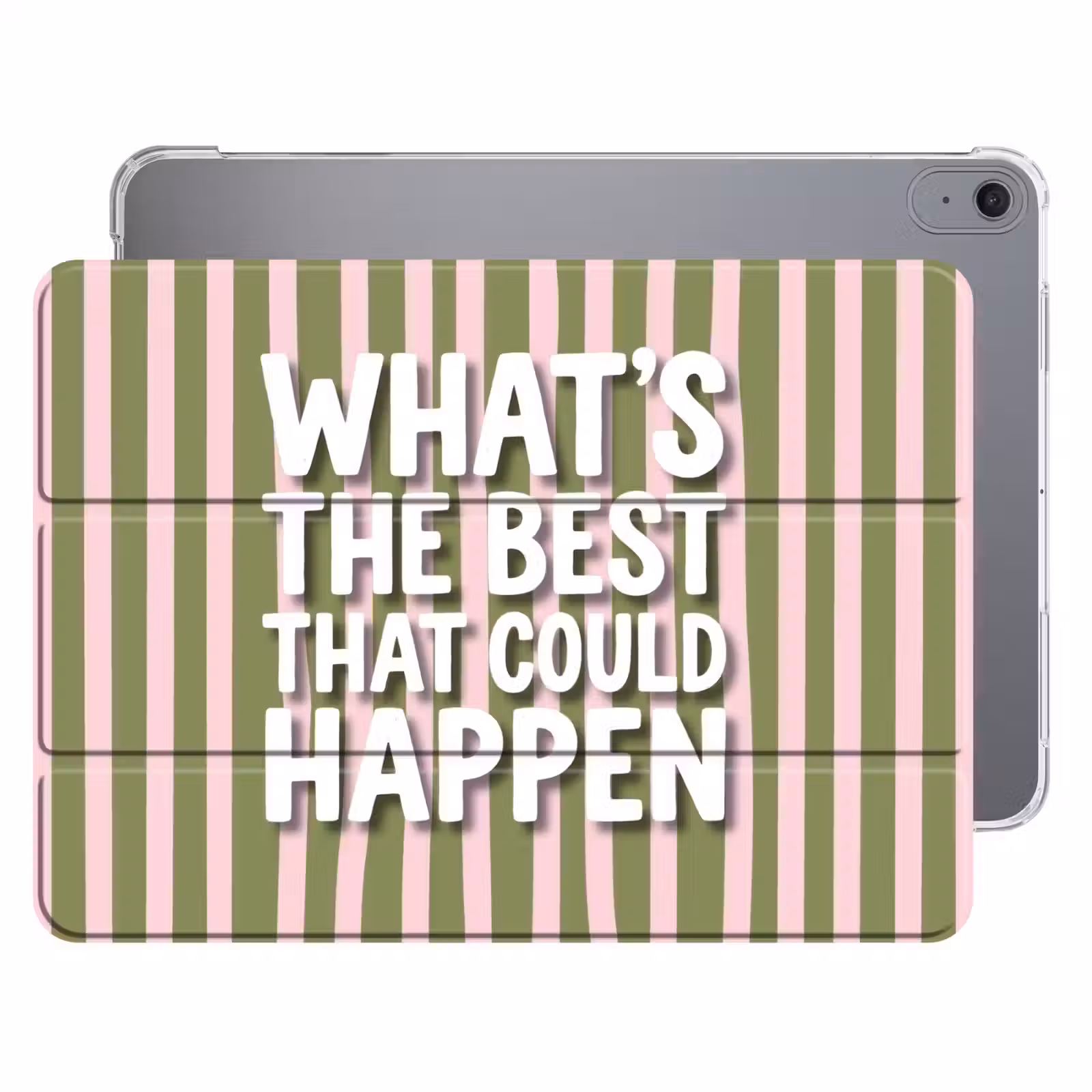 iPad hoes - What's the best that could happen - Strepen - Groen - Roze — 1