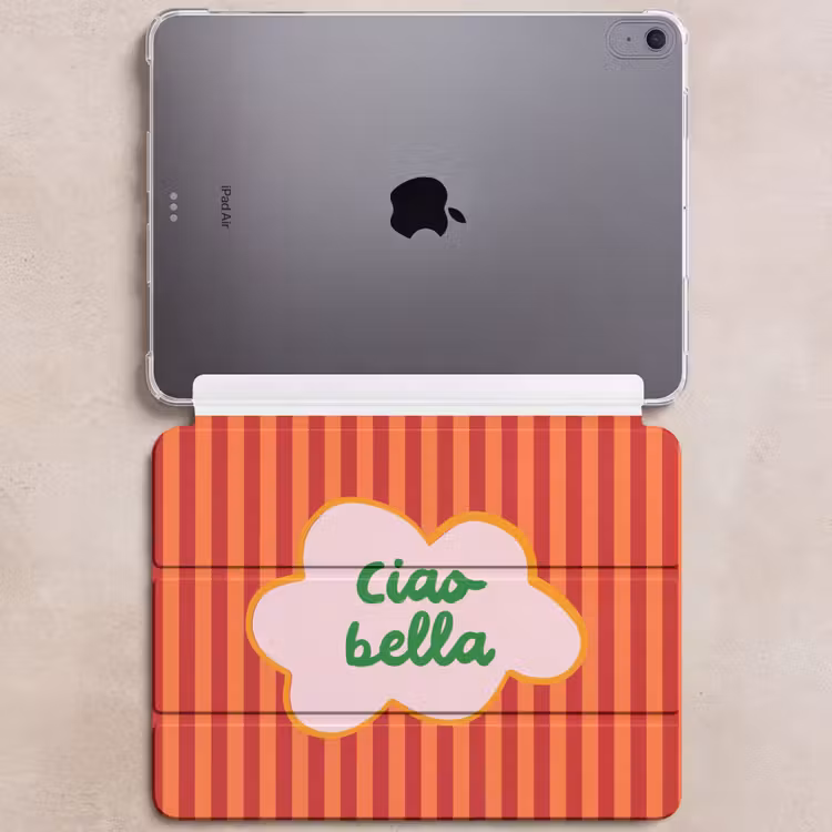 iPad hoes - Ciao bella - Tekstwolk - Strepen - Oranje — 6