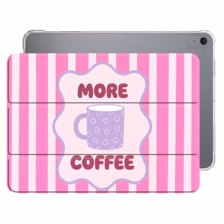 iPad hoes - More coffee - Roze - Paars - Strepen - Mok — 1