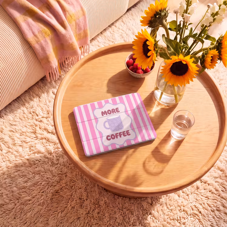 iPad hoes - More coffee - Roze - Paars - Strepen - Mok — 2