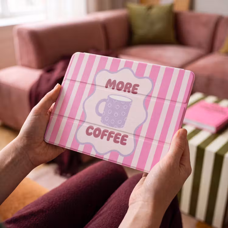 iPad hoes - More coffee - Roze - Paars - Strepen - Mok — 4