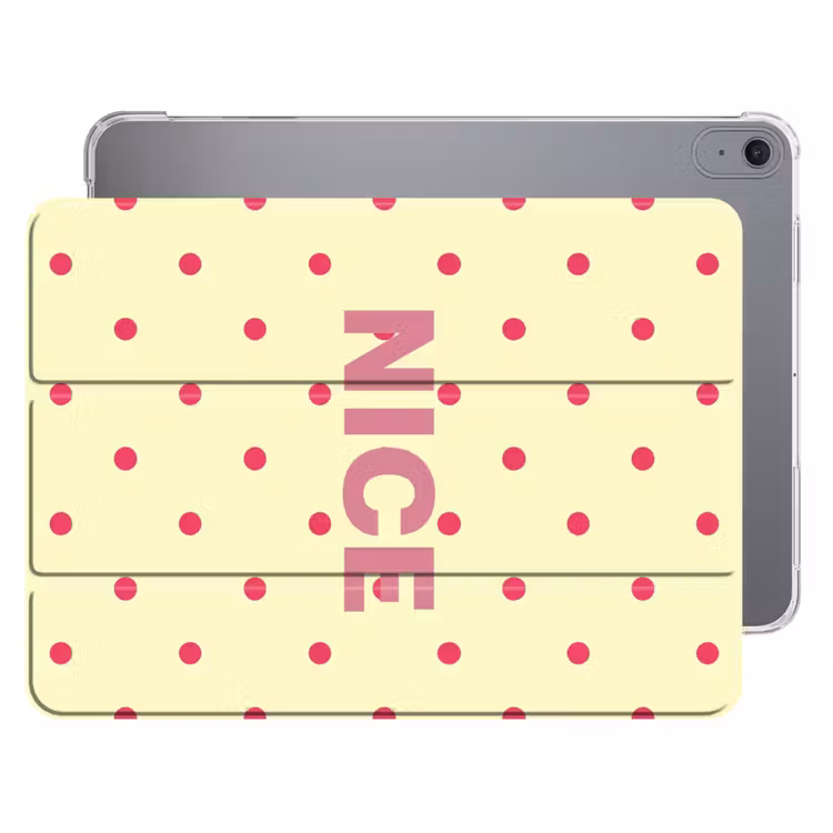 iPad hoes - Nice - Stippen - Roze - Geel — 1