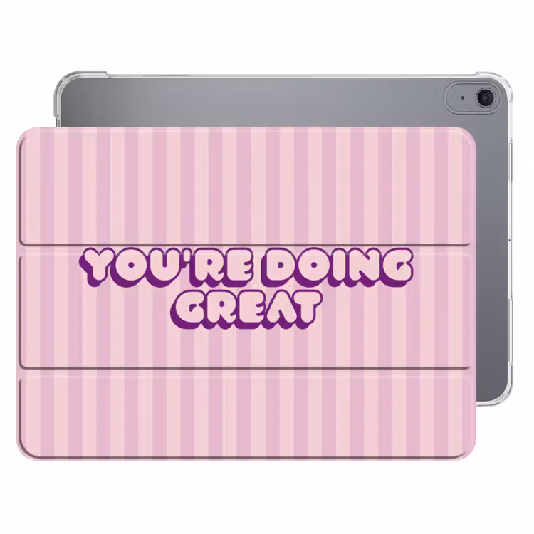 iPad hoes - Paars - Strepen - You're doing great - Schaduw — 1