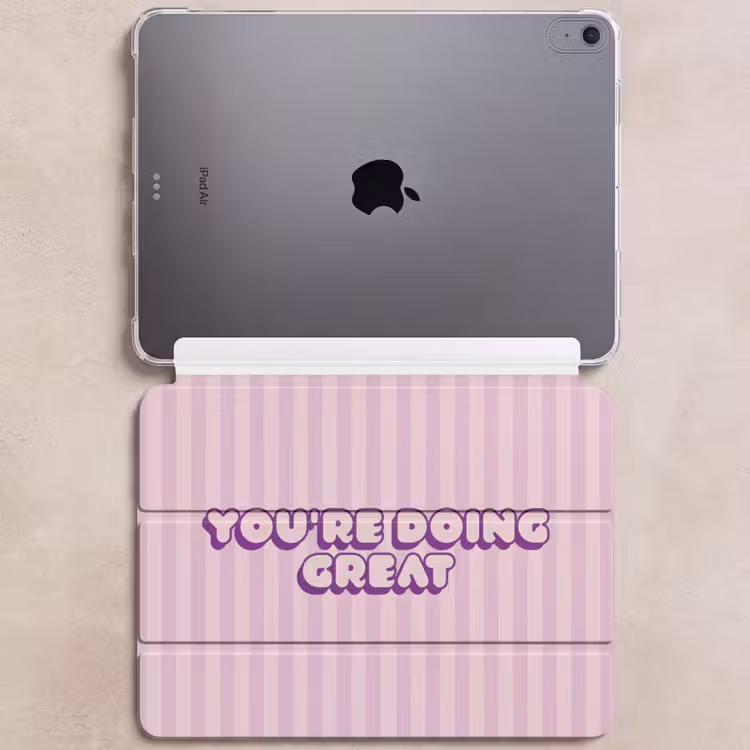 iPad hoes - Paars - Strepen - You're doing great - Schaduw — 6