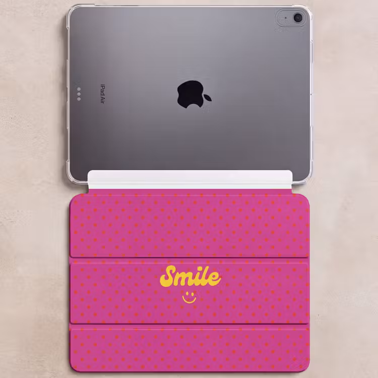 iPad hoes - Smile - Stippen - Geel - Smiley - Roze — 6