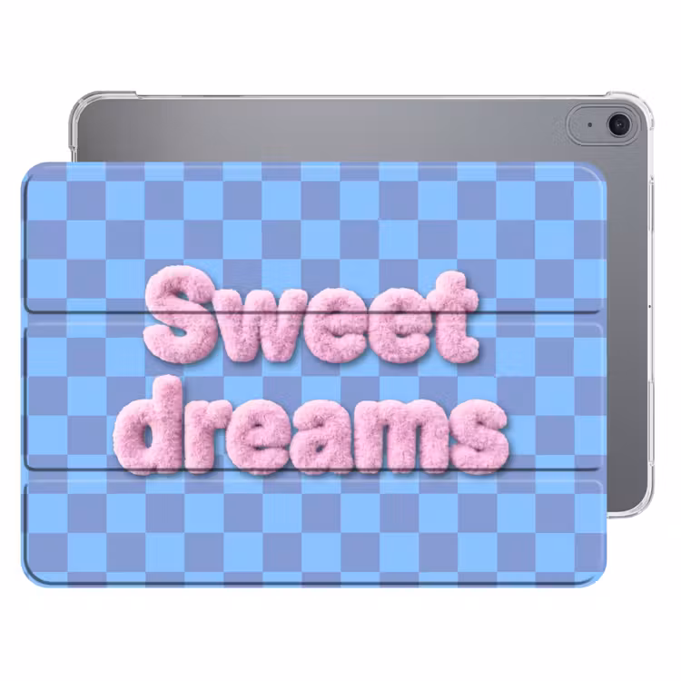 iPad hoes - Sweet dreams - Vierkanten - Roze - Blauw — 1