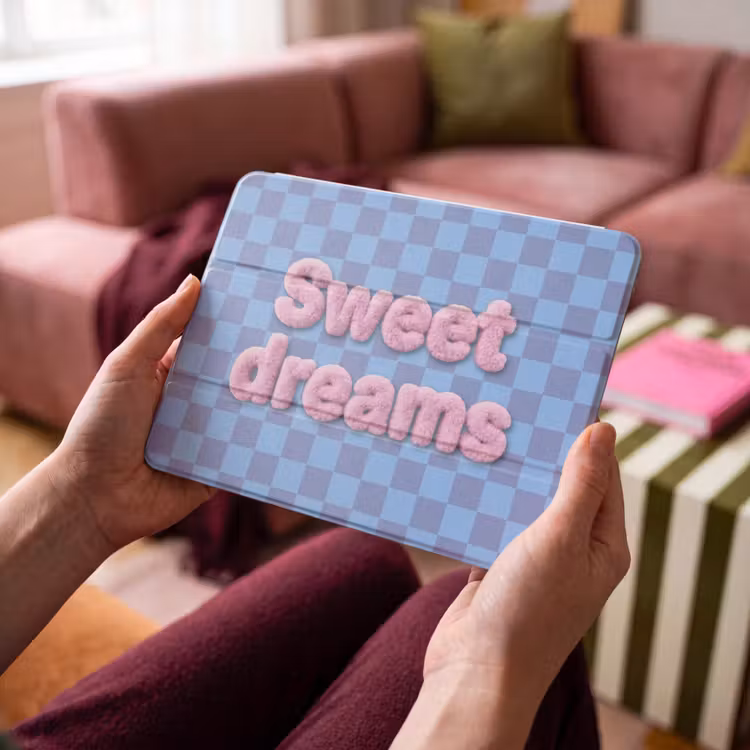 iPad hoes - Sweet dreams - Vierkanten - Roze - Blauw — 4