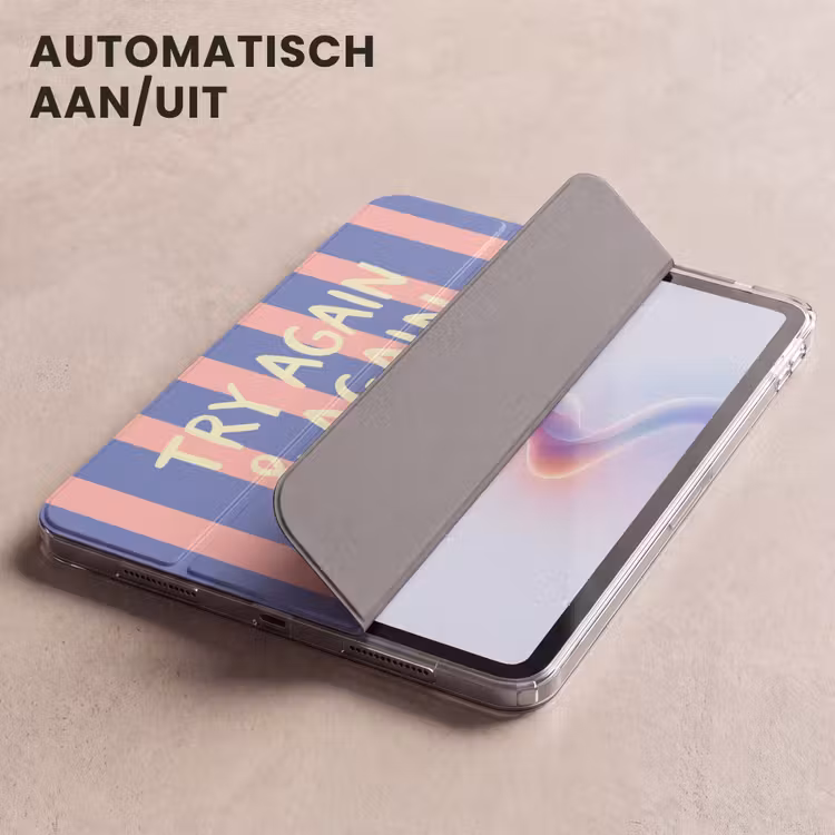 iPad hoes - Try again - Strepen - Roze - Verticaal - Blauw — 5