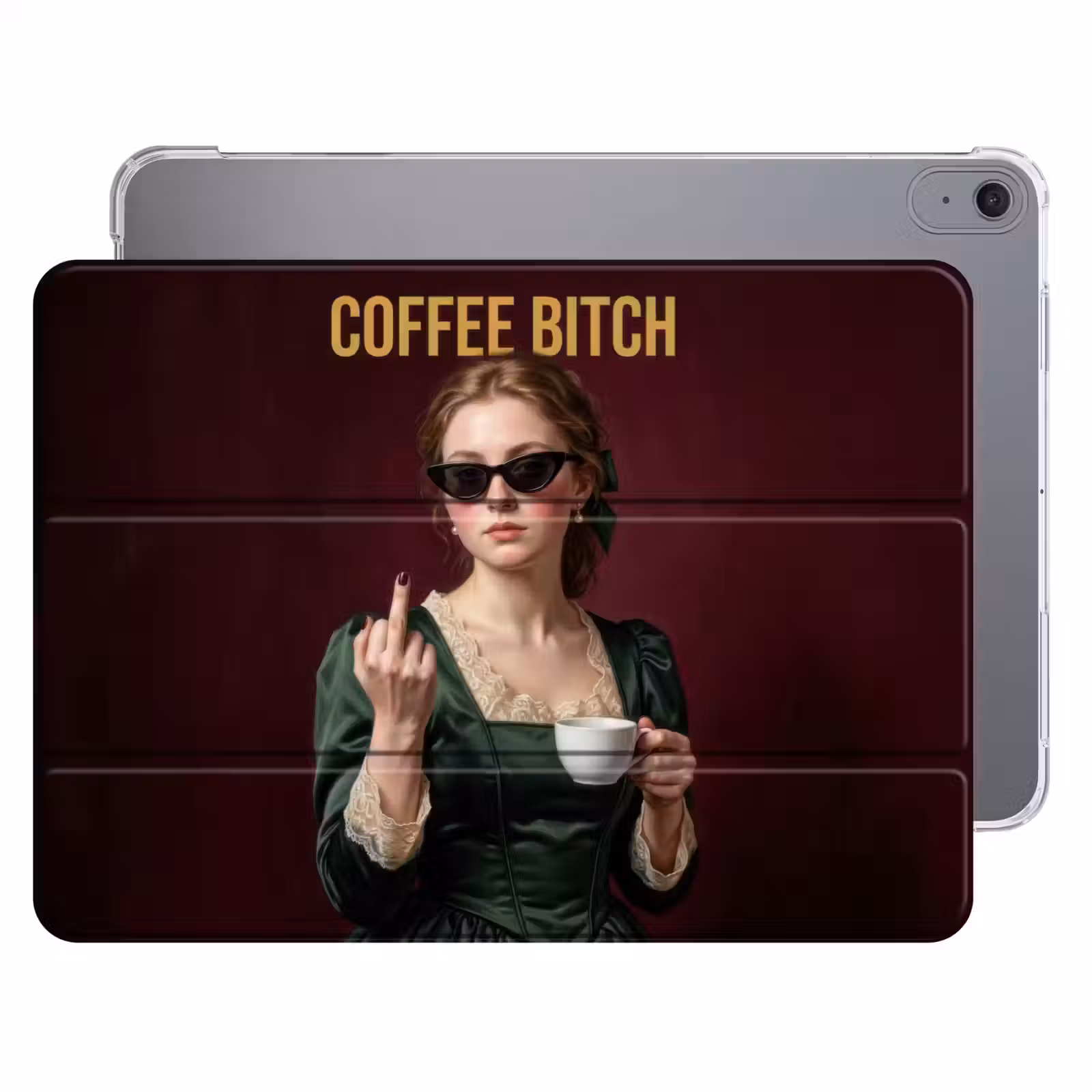 iPad hoes - Koffie - Vrouw - Middelvinger — 1