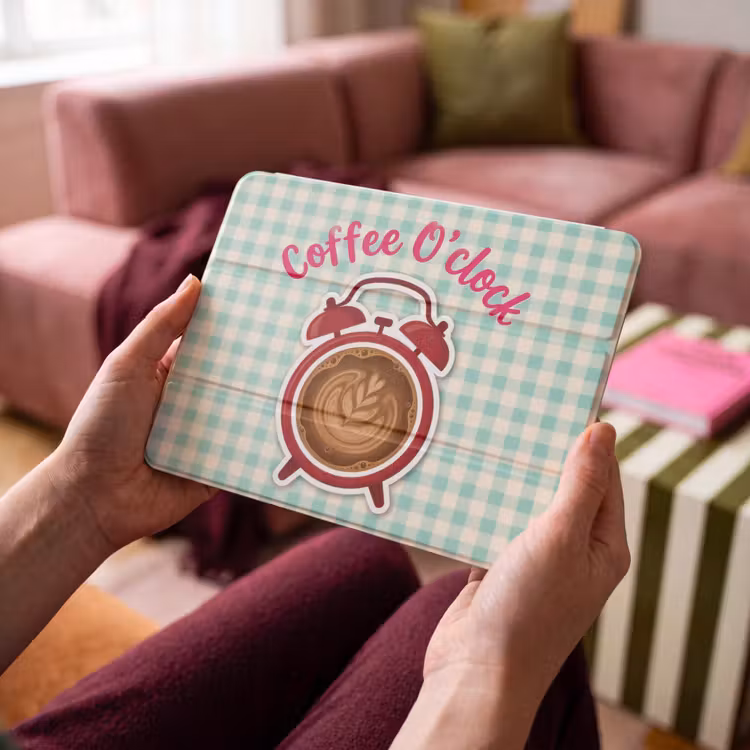 iPad hoes - Koffie - Klok - Groen — 4