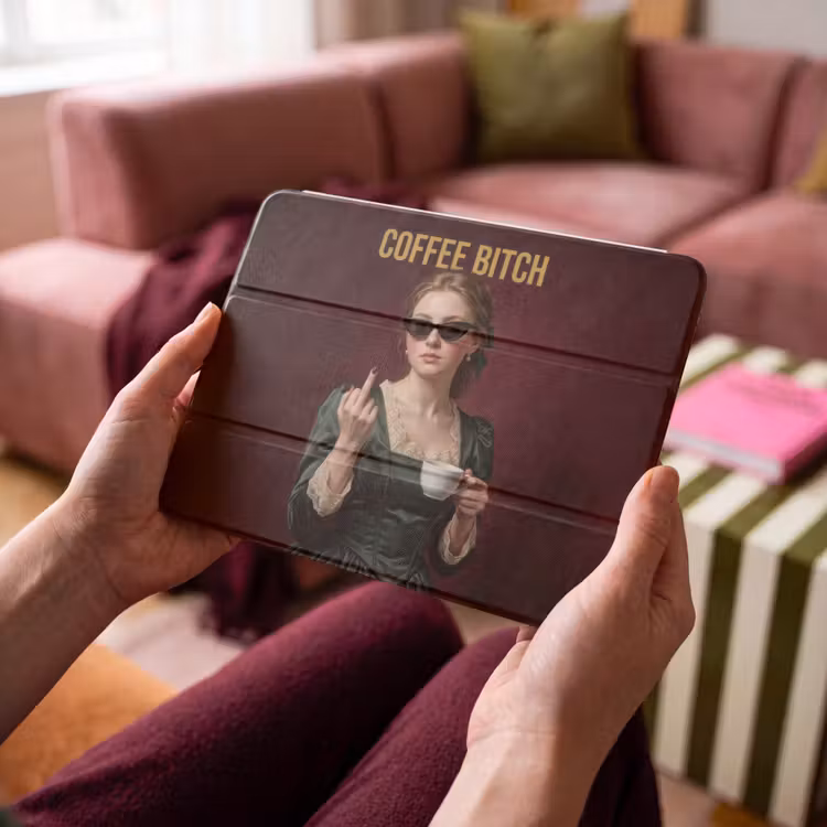 iPad hoes - Koffie - Vrouw - Middelvinger — 4