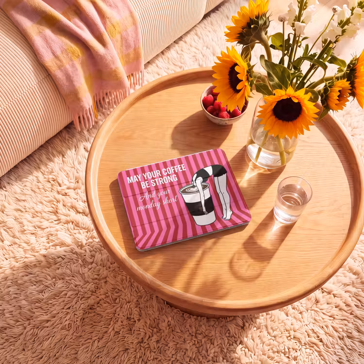 iPad hoes - Roze - Strepen - Koffie - Maandag — 2