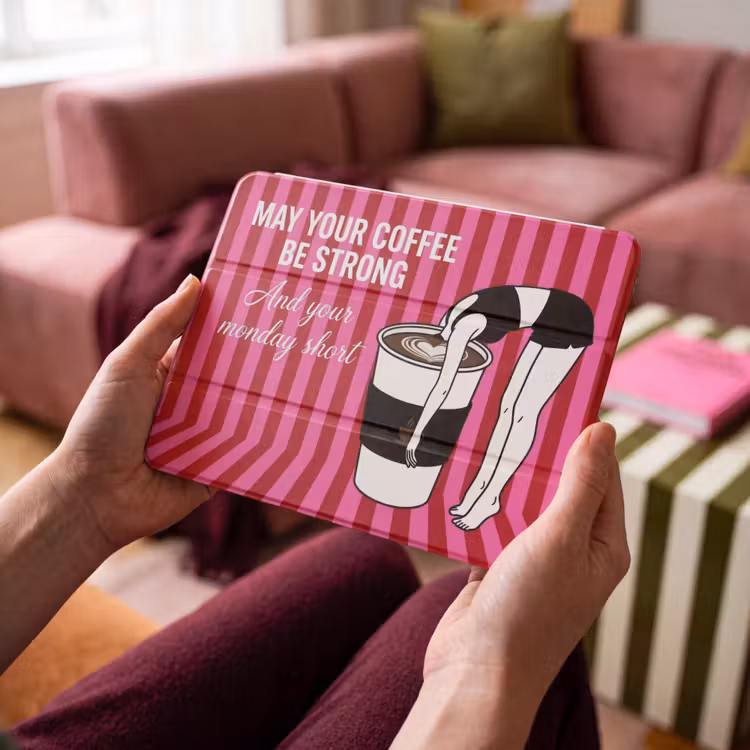 iPad hoes - Roze - Strepen - Koffie - Maandag — 4