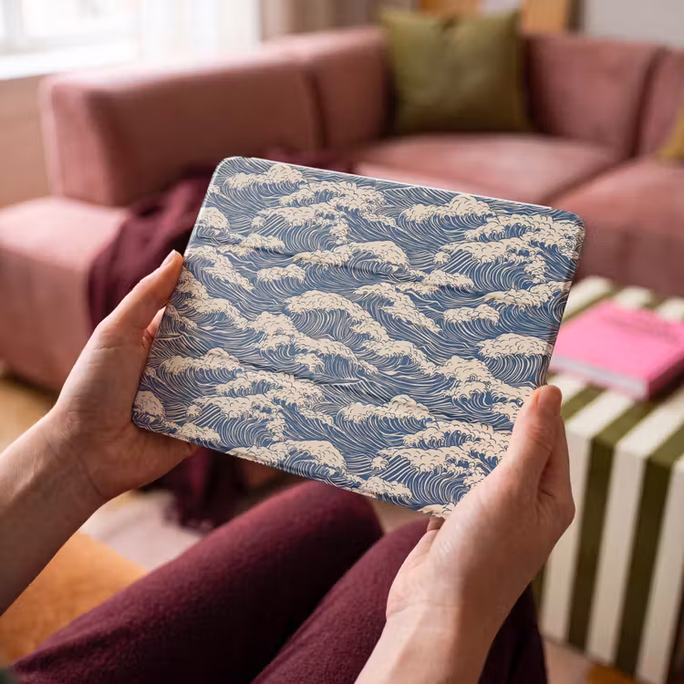 iPad hoes - Golven - Klassiek - Blauw — 4