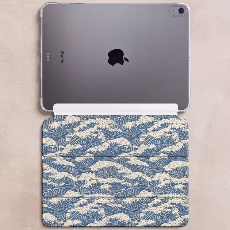 iPad hoes - Golven - Klassiek - Blauw — 6