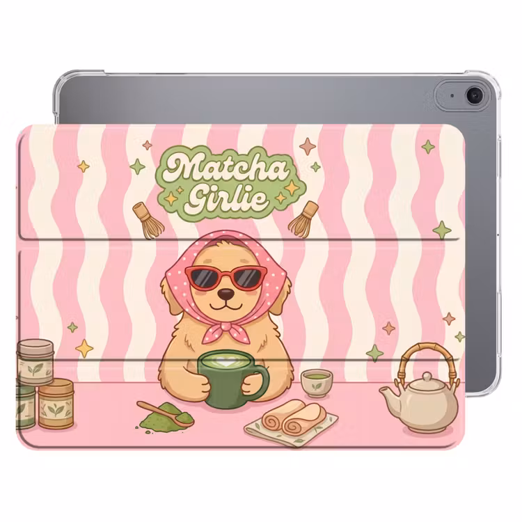 iPad hoes - Matcha - Hond - Roze - Groen — 1