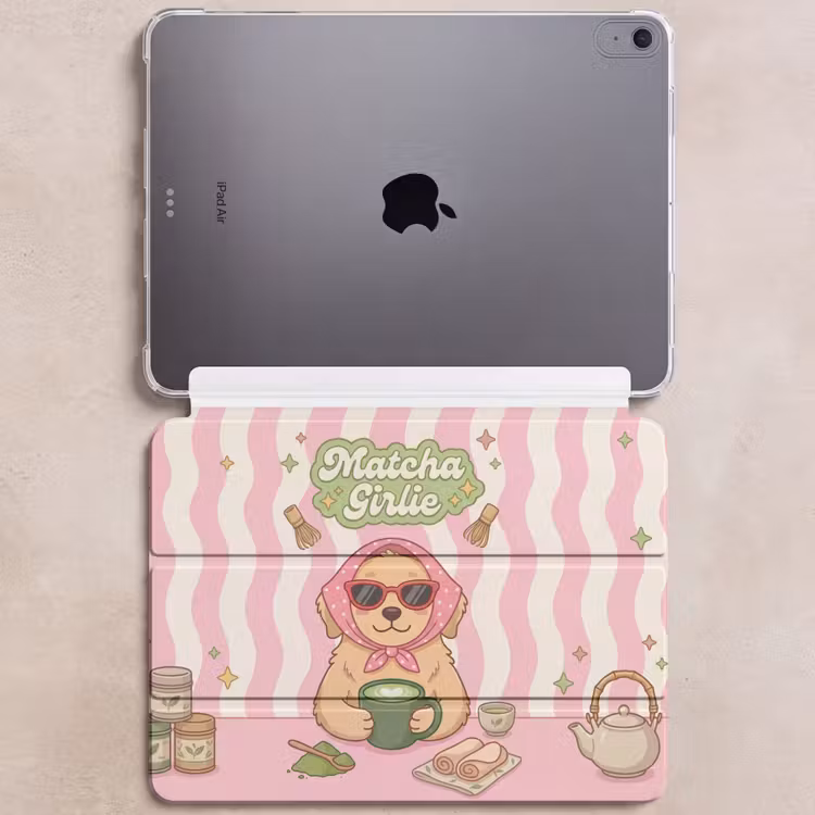 iPad hoes - Matcha - Hond - Roze - Groen — 6