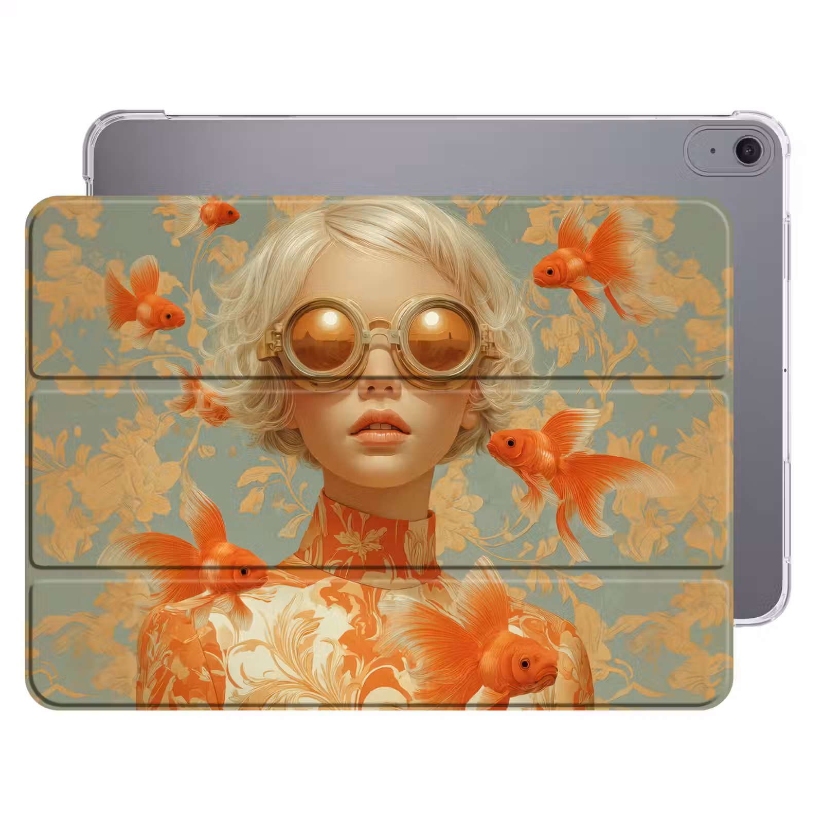 iPad hoes - Goudvissen - Oranje - Vrouw - Blond — 1