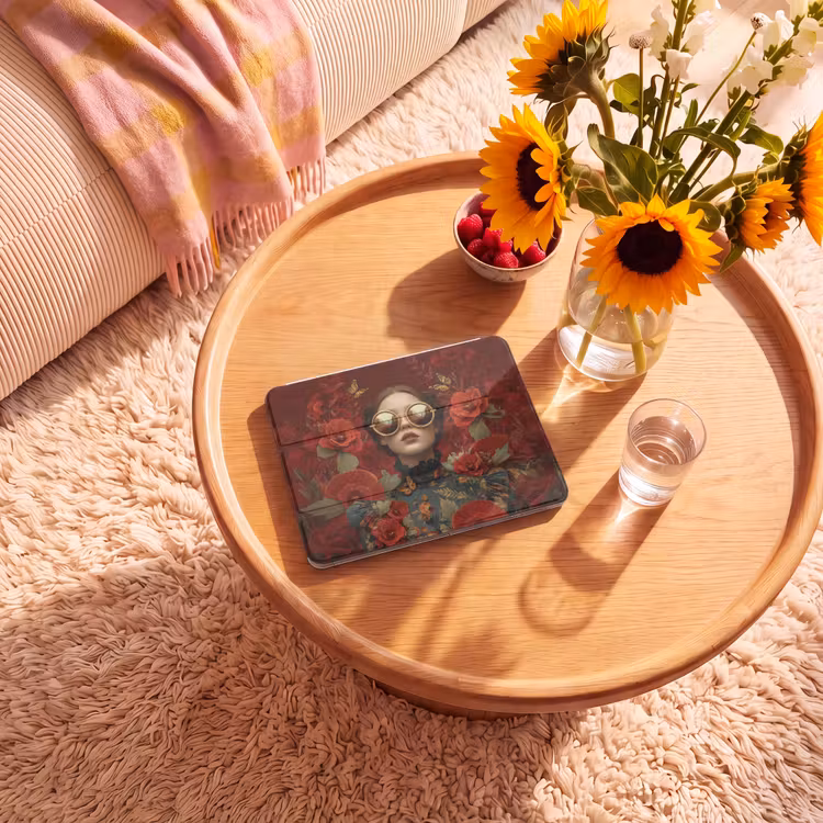 iPad hoes - Bloemen - Dieprood - Zonnebril - Vrouw — 2