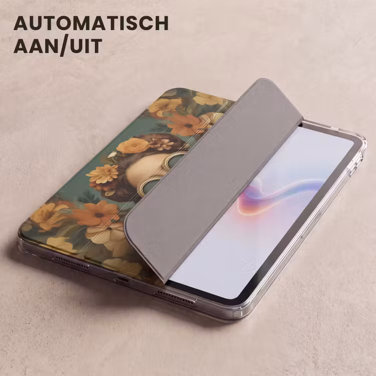 iPad hoes - Bloemenkrans - Vrouwengezicht - Zonnebril - Oranje — 5