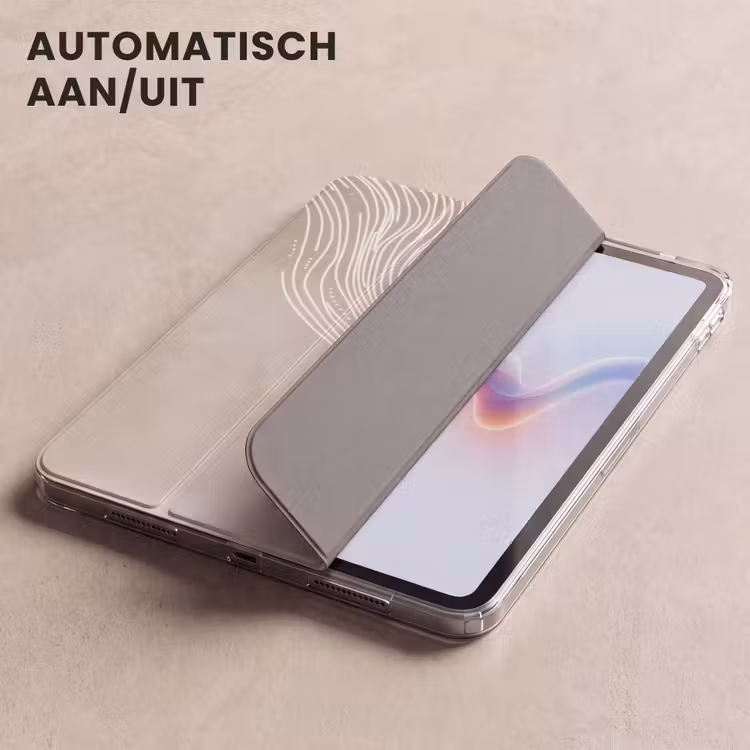 iPad hoes - Golvende lijnen - Vloeiend - Zandkleurig — 5