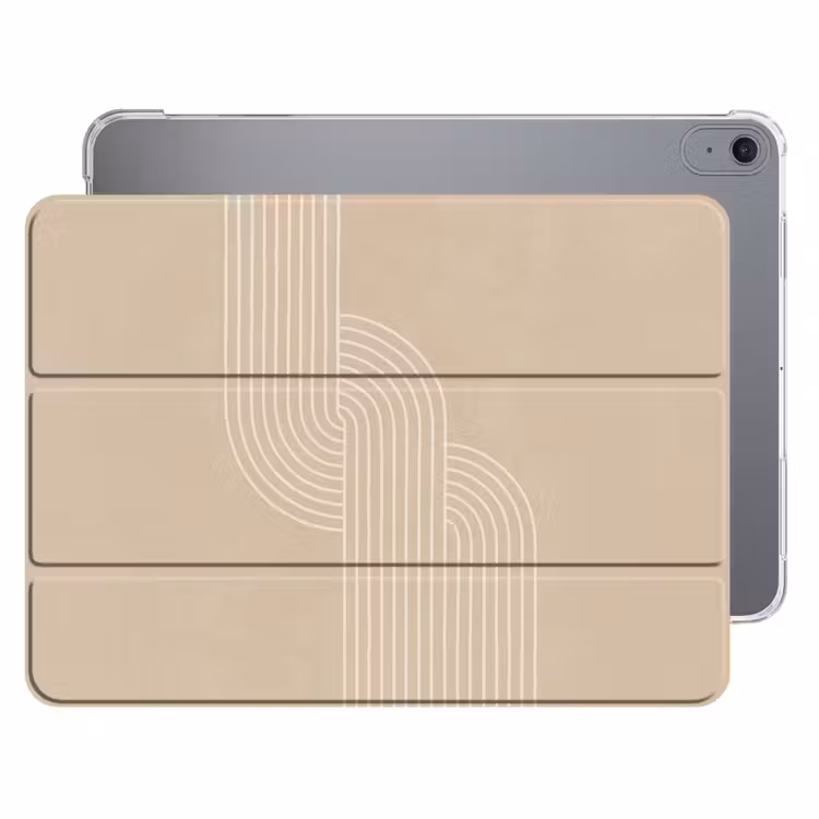 iPad hoes - Parallelle lijnen - Lichte textuur - Beige — 1