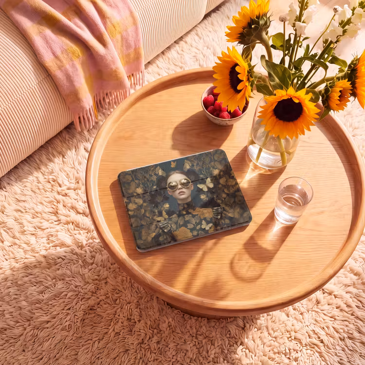 iPad hoes - Vrouw - Bladeren - Goud - Vlinders — 2
