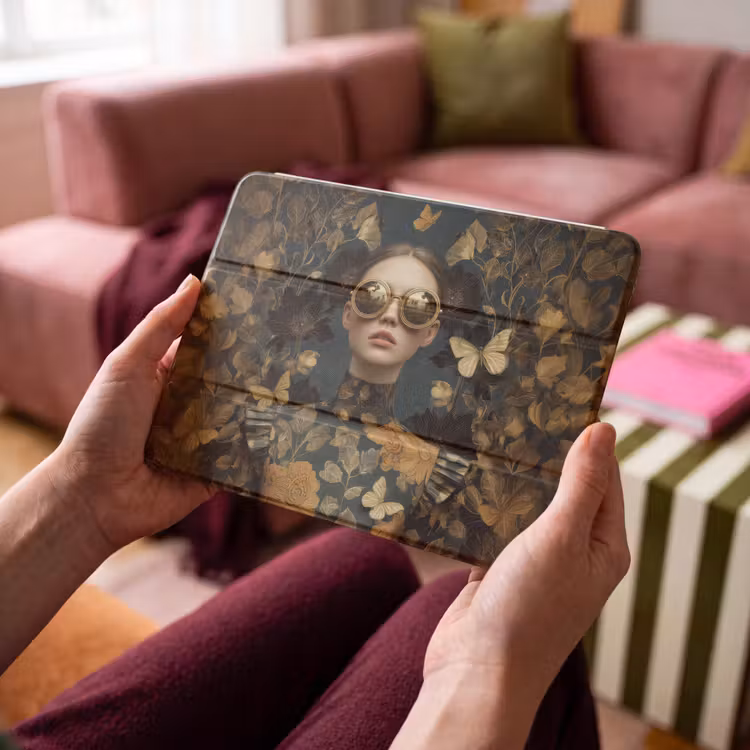 iPad hoes - Vrouw - Bladeren - Goud - Vlinders — 4