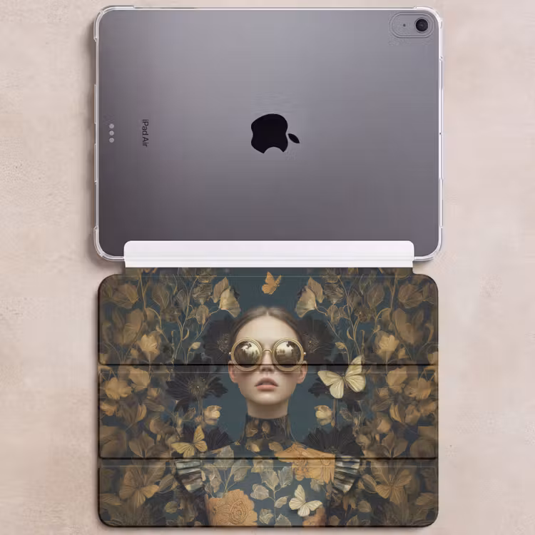 iPad hoes - Vrouw - Bladeren - Goud - Vlinders — 6