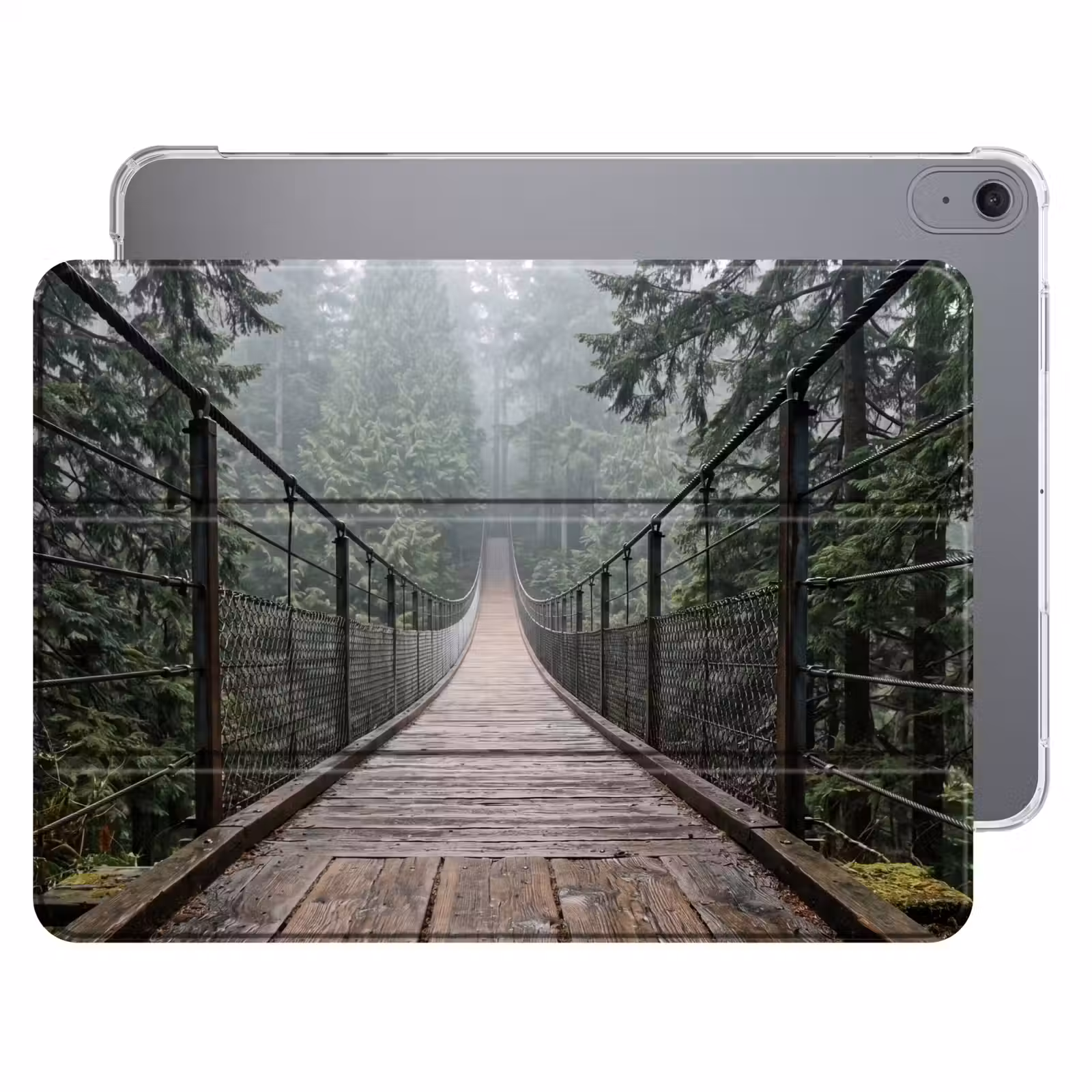 iPad hoes - Brug - Bos - Mist - Natuur — 1
