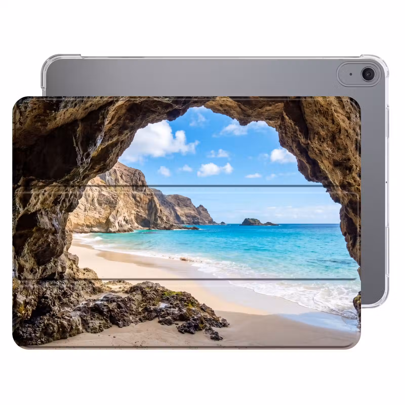 iPad hoes - Grot - Strand - Zee - Blauw — 1