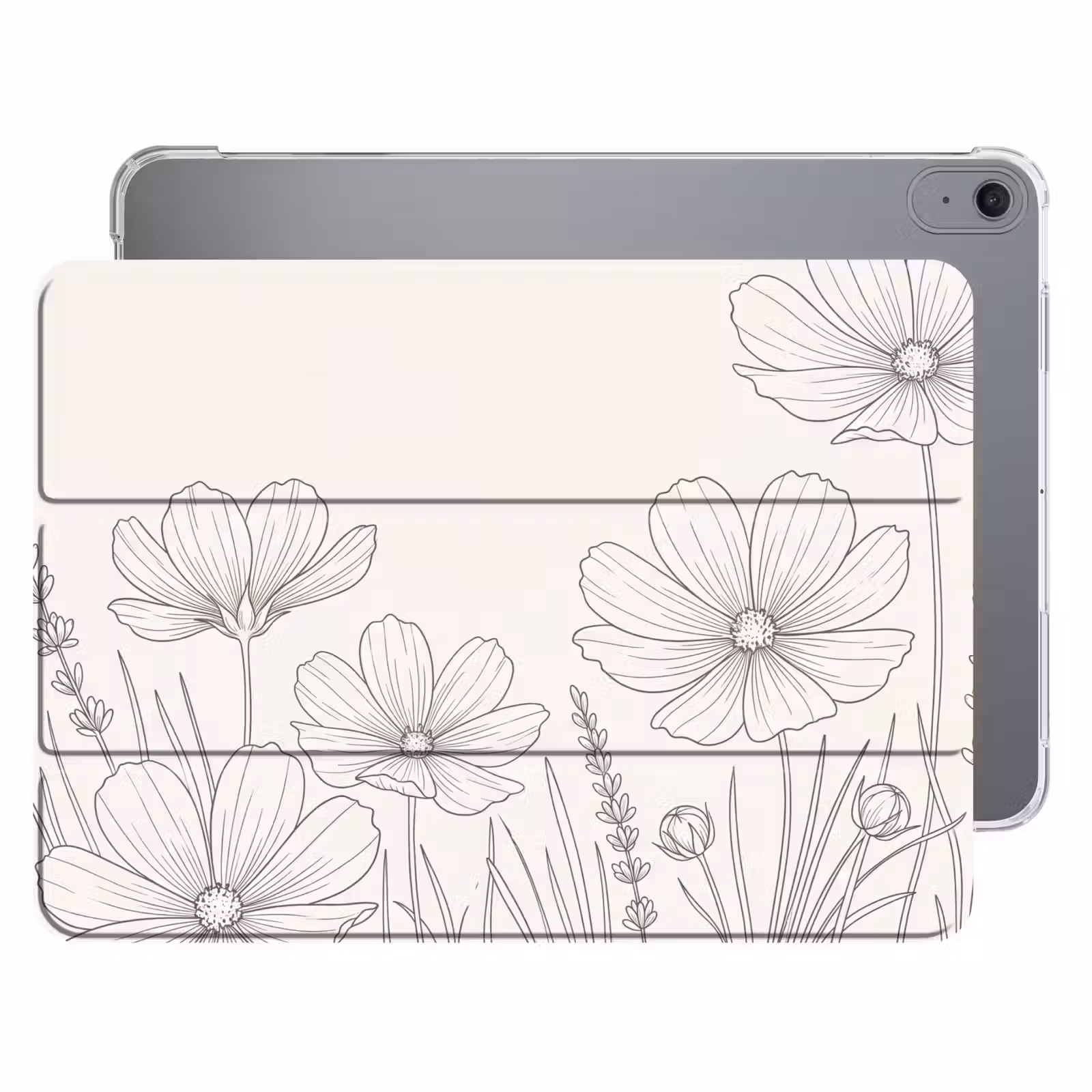 iPad hoes - Minimalistisch - Modern - Bloemen - Beige — 1
